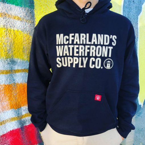 Black Hoodie with Cream Print - Image 2